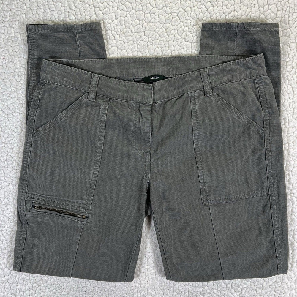 J Crew City Fit Pants Women's 4 (30x27.5) Gray Babycord Zip Pockets Skinny